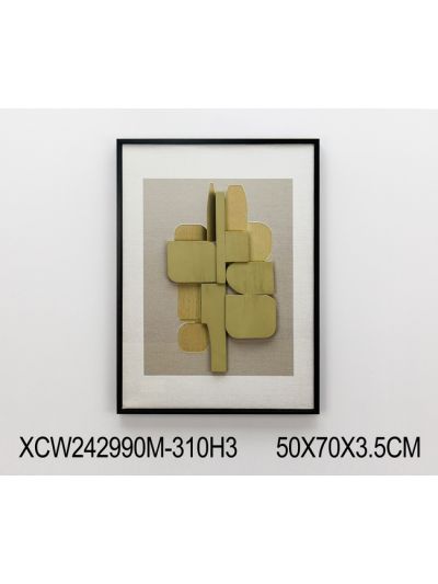 Crème B Framed Canvas with 3D Objects 50X70X2.2CM (XCC242284)