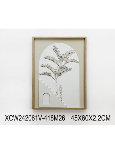 Tea Time Framed Canvas with 3D Objects 40X50X2.5CM (XCW243094T)