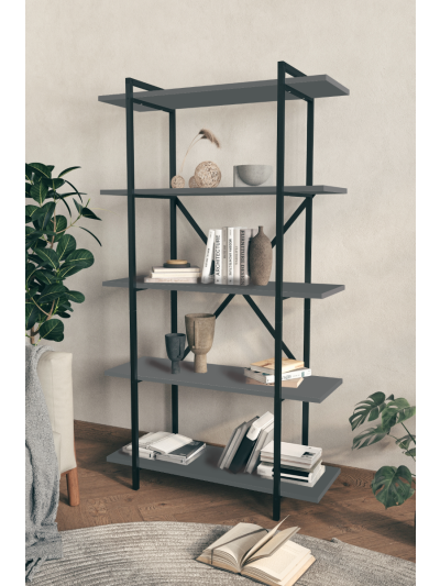 5 SHELVES TEOS BOOKSHELF-ANTHRACITE