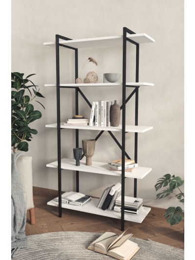 5 SHELVES TEOS BOOKSHELF-WHITE