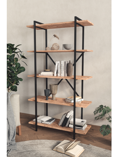 5 SHELVES TEOS BOOKSHELF-PINE