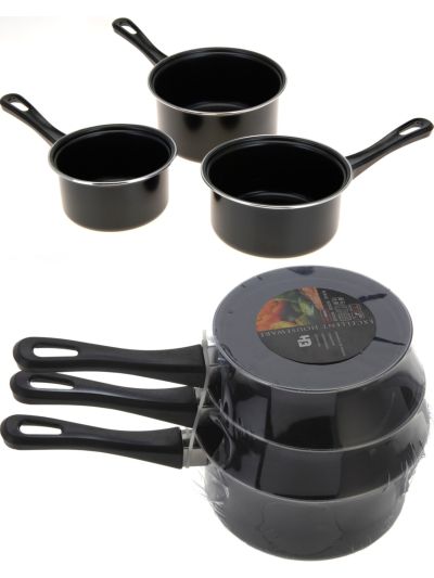 SAUCEPAN SET OF 3PCS CARBON