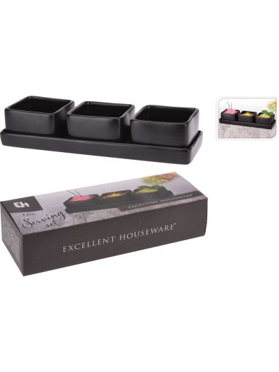 SNACK BOWL SET OF 4PCS BLACK