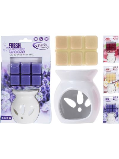 OIL BURNER 6 WAX CUBES 3ASS
