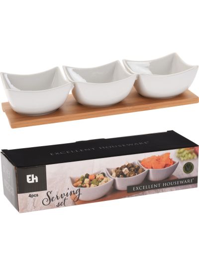 SERVING SET PORCELAIN 4PCS WHI
