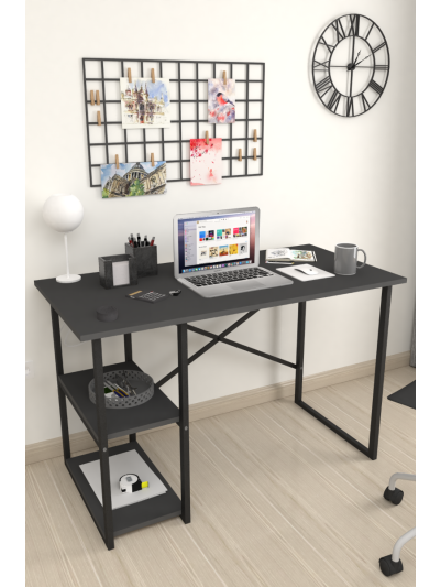 60 * 120 2 SHELVES STUDY DESK-ANTHRACITE
