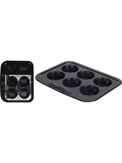 MUFFIN PAN FOR 6PCS BLACK