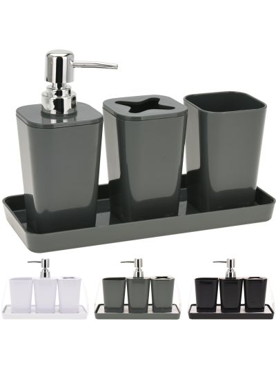 BATHROOM SET OF 4PCS 3ASS CLR