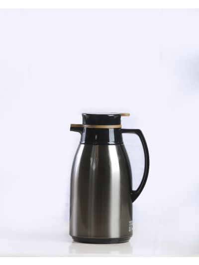 Oil coated S/S Body glass liner gray +wood 1.6Ltr (REY-TGW)