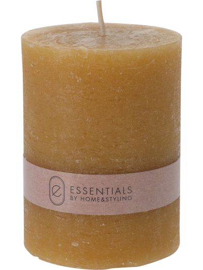 CANDLE PILLAR 6X8CM  OCHRE