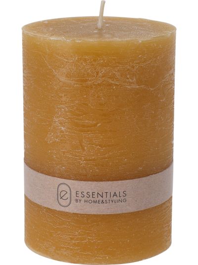 CANDLE PILLAR 7X10CM  OCHRE