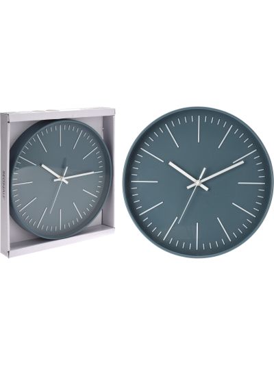 WALL CLOCK PP 30CM BLUE