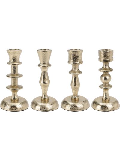 CANDLE HOLDER ALUMINIUM 4ASS