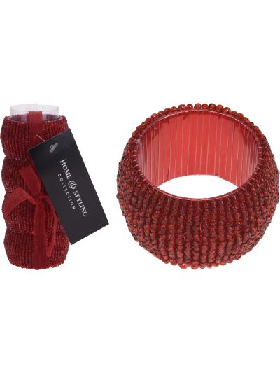 NAPKIN RINGS SET 4PCS RED