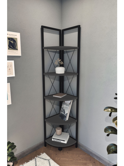 CORNER BOOKSHELF-ANTHRACITE