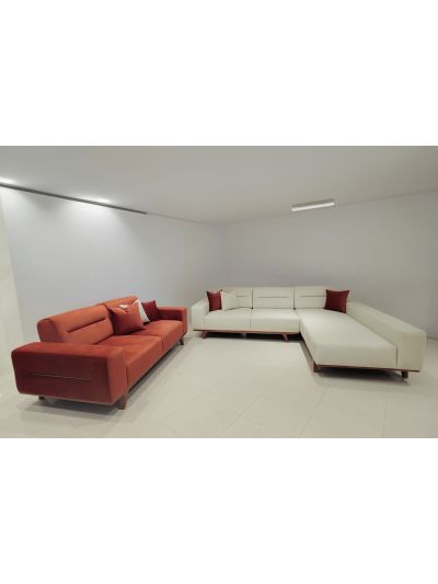 Gallardo Sofa Set Cream + Maroon