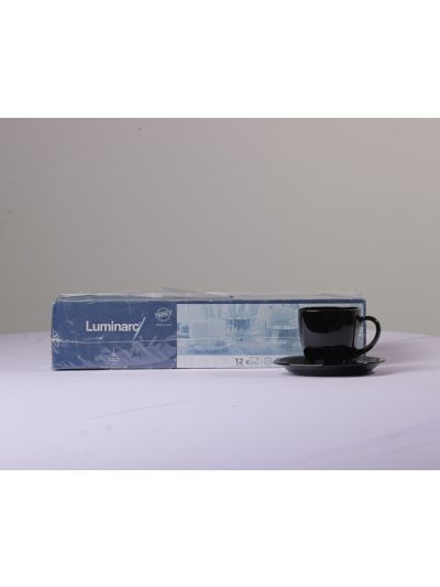 CARINE BLACK CUP AND SAUCER 22   P6 P4672