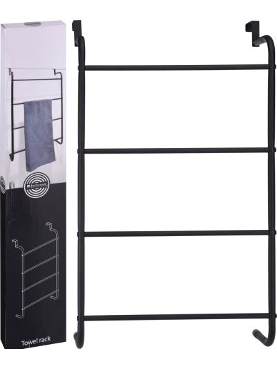 TOWEL RACK METAL BLACK