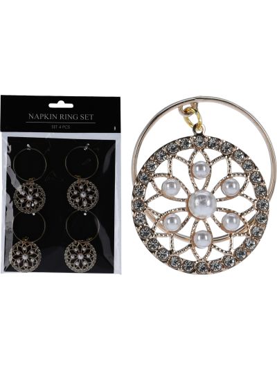 NAPKIN RING 4PCS 4CM MANDALA