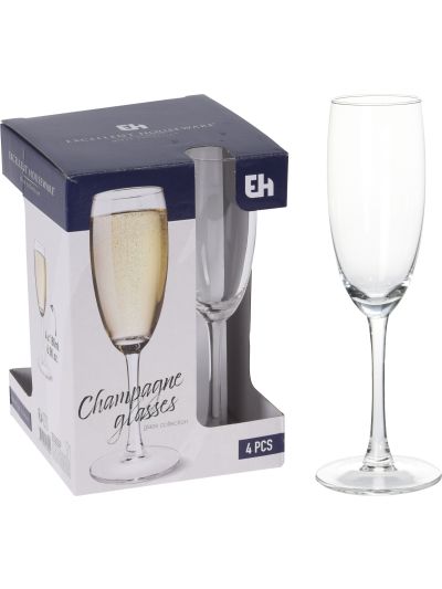 CHAMPAGNE GLASS 180ML SET 4PCS