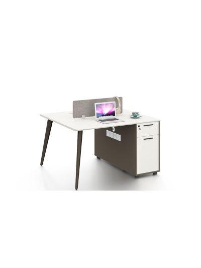 2-Seater Workstation White + Gray 1200*1200*750mm (DG01-D0412G)