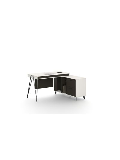 Executive desk White + Iron Gray 1400*1200*750mm (DG18-D0114W)