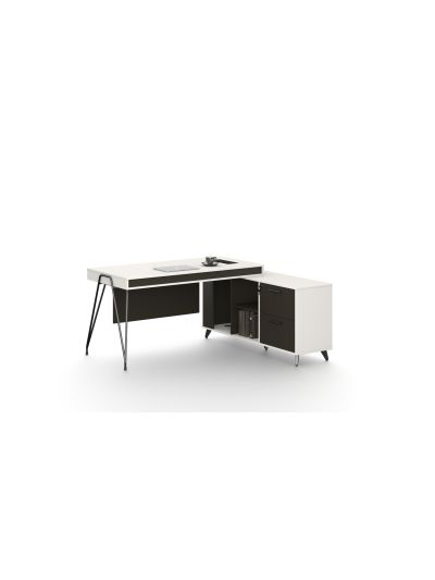 Executive desk White + Iron Gray 1600*1400*750mm (DG18-D0116W)