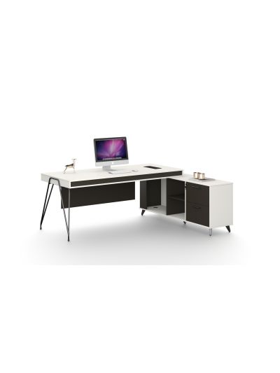 Executive desk White + Iron Gray 2000*1600*750mm (DG18-D0120W)