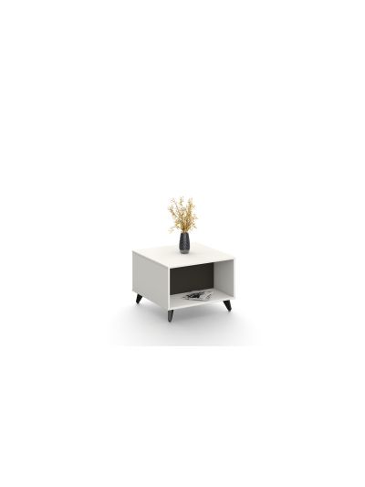 End table White + Iron Gray 600*600*420mm (DG18-F0106W)