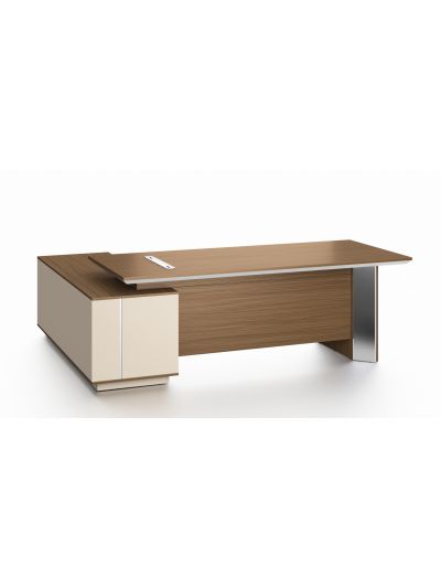 Executive Desk Walnut + Elegance Gray 2400*1850*760mm (DG28-D0124)