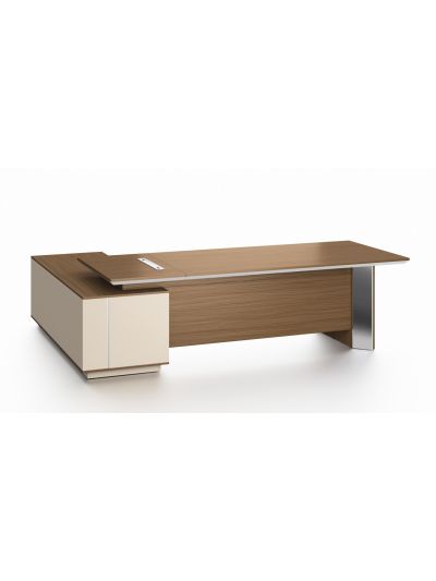 Executive Desk Walnut + Elegance Gray 2800*2050*760mm (DG28-D0128)