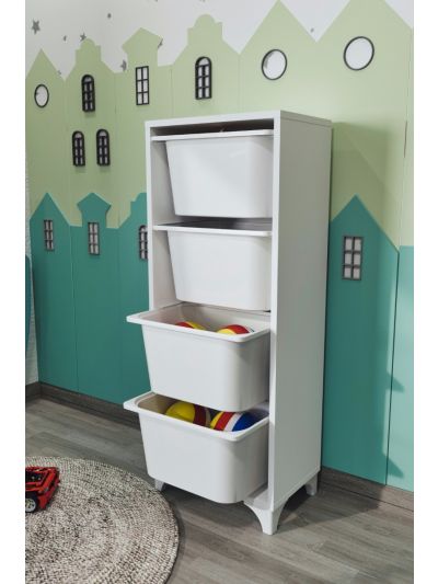 4 BASKETS MULTIFUNCTIONAL DORA CABINET-WHITE