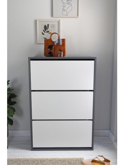 DECORATIVE SHOERACK-ANTHRACITE/WHITE
