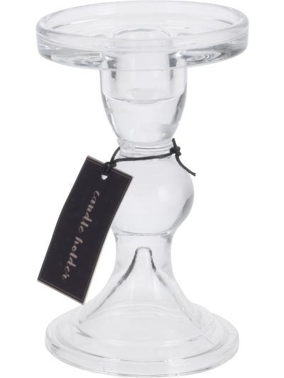 CANDLE HOLDER GLASS 8X13CM