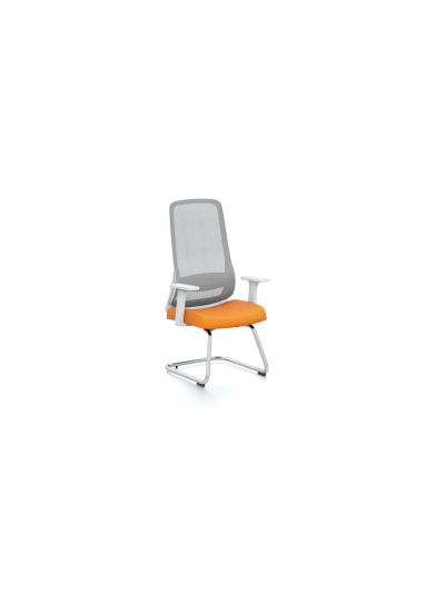 Visitor/Meeting Chair  Grey + Orange 615W*595D*1130H ( KQ-002-C)
