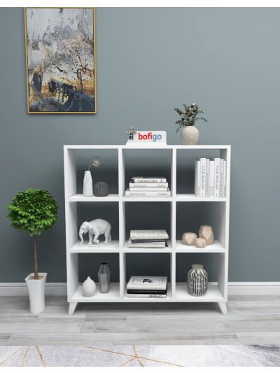 SQUARE/CUBE BOOKSHELF-WHITE
