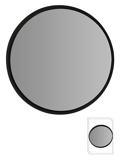 MIRROR ROUND SHAPE 50CM BLACK