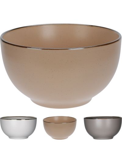 BOWL STONEWARE 3ASS CLR