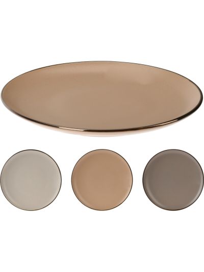 PLATE STONEWARE 3ASS CLR