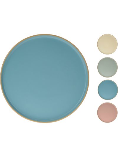 PLATE STONEWARE 4ASS COLOR
