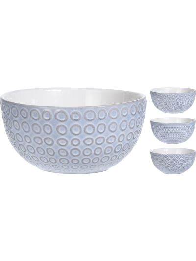 BOWL STONEWARE 14CM 3ASS