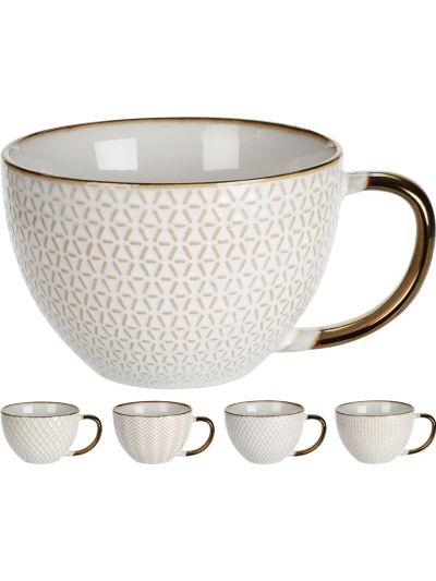 MUG 460ML STONEWARE 4ASS