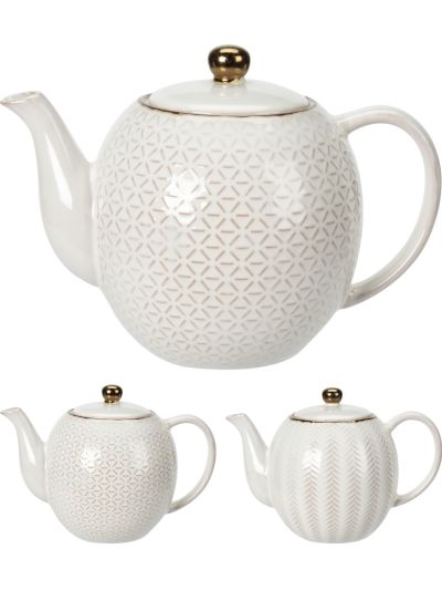 TEAPOT 1100ML STONEWARE 2ASS