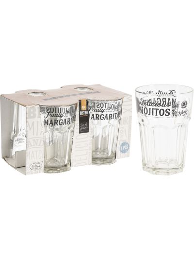DRINKING GLASS SET 4PCS 360ML